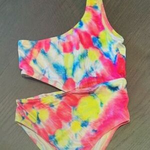 Kids Tie-Dye One-Shoulder Swimsuit
